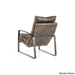 Lillian Lex Modern Single Seater Armchair With Metal Base - Wooden Bazar