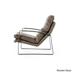 Lillian Lex Modern Single Seater Armchair With Metal Base - Wooden Bazar