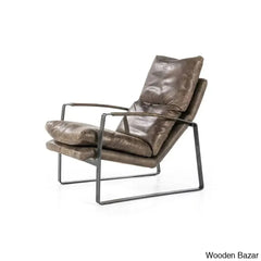 Lillian Lex Modern Single Seater Armchair With Metal Base - Wooden Bazar