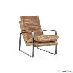 Lillian Lex Modern Single Seater Armchair With Metal Base - Wooden Bazar