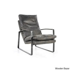 Lillian Lex Modern Single Seater Armchair With Metal Base - Wooden Bazar