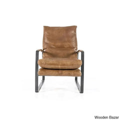 Lillian Lex Modern Single Seater Armchair With Metal Base - Wooden Bazar