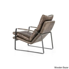 Lillian Lex Modern Single Seater Armchair With Metal Base - Wooden Bazar