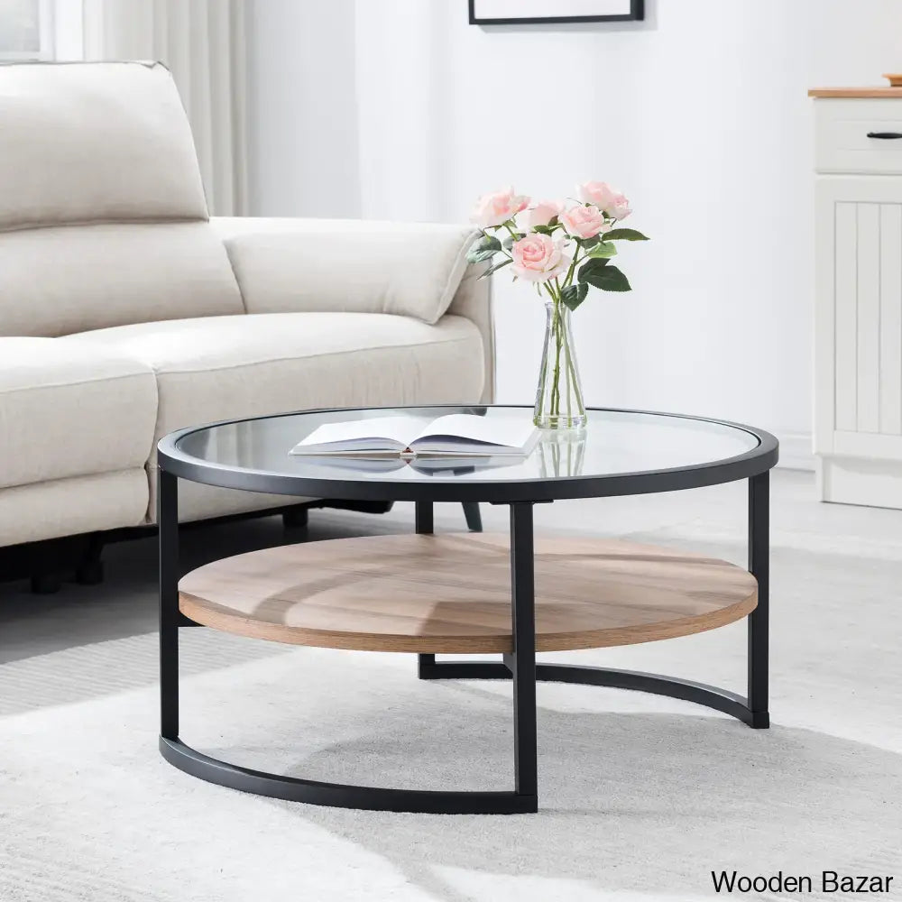 Lindsaie Glass Top Coffee And Center Table