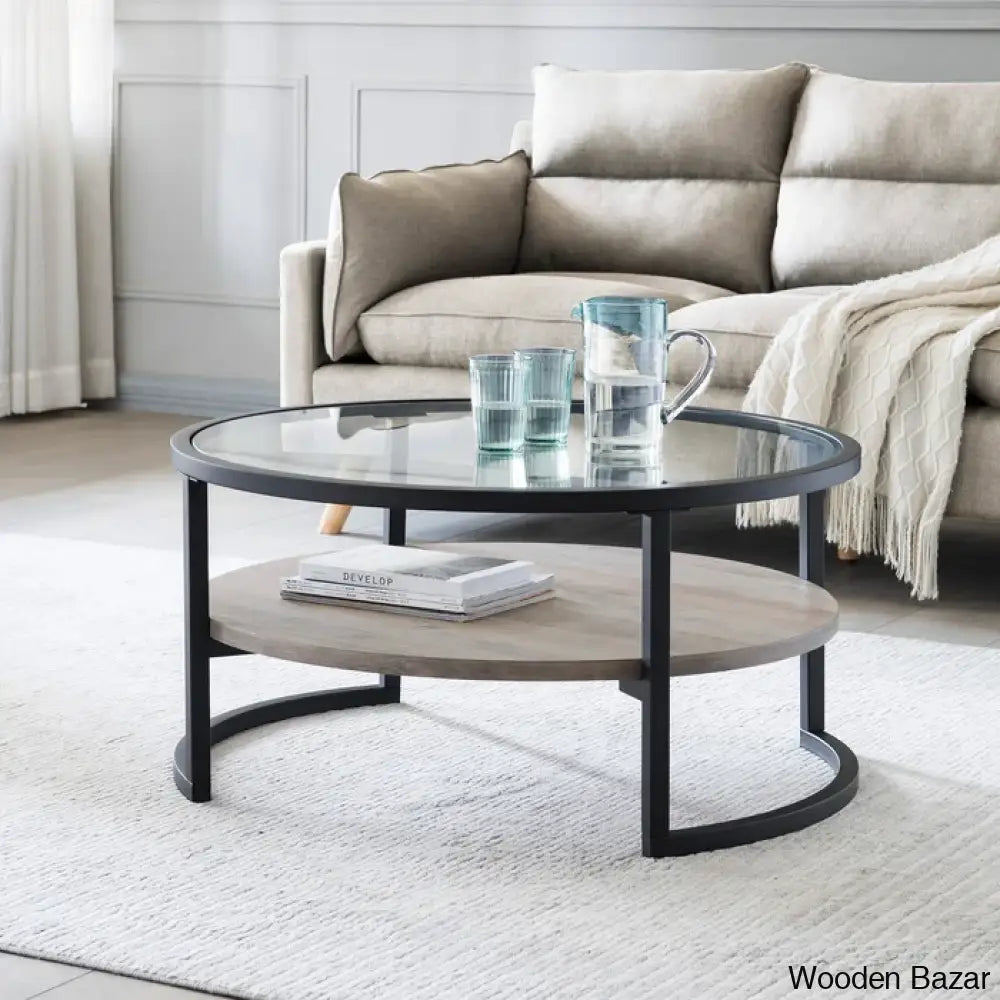 Lindsaie Glass Top Coffee And Center Table