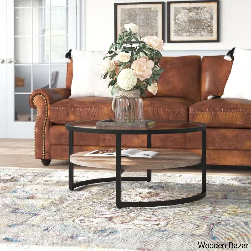 Lindsaie Glass Top Coffee And Center Table