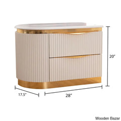 Linne Luxury 3 Piece Bedroom Set With Dressing Table Side - Wooden Bazar