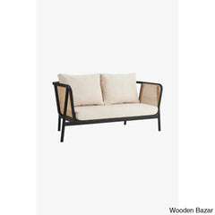 Linner Modern Solid Wood & Cane 3-Seater Sofa- Wooden Bazar