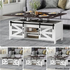 Linore 47.2’’ Lift Top Coffee And Center Table 4 In 1 Farmhouse Tables For Dining Room Living