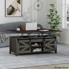 Linore 47.2’’ Lift Top Coffee And Center Table 4 In 1 Farmhouse Tables For Dining Room Living