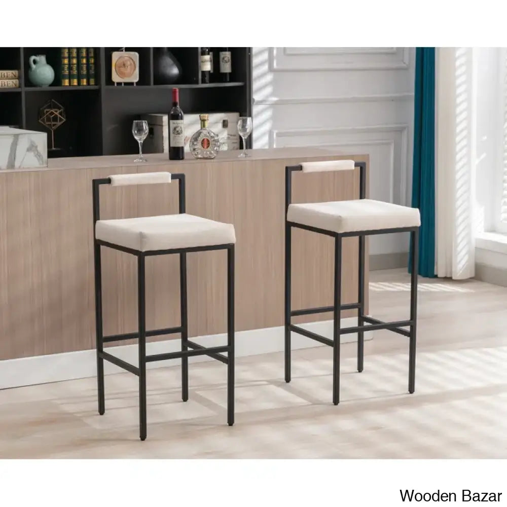 Lise Swivel Modern 30’’ Counter And Bar Stools Upholstered Height Barstools With Low Back Metal