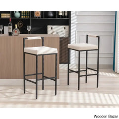 Lise Swivel Modern 30’’ Counter And Bar Stools Upholstered Height Barstools With Low Back Metal