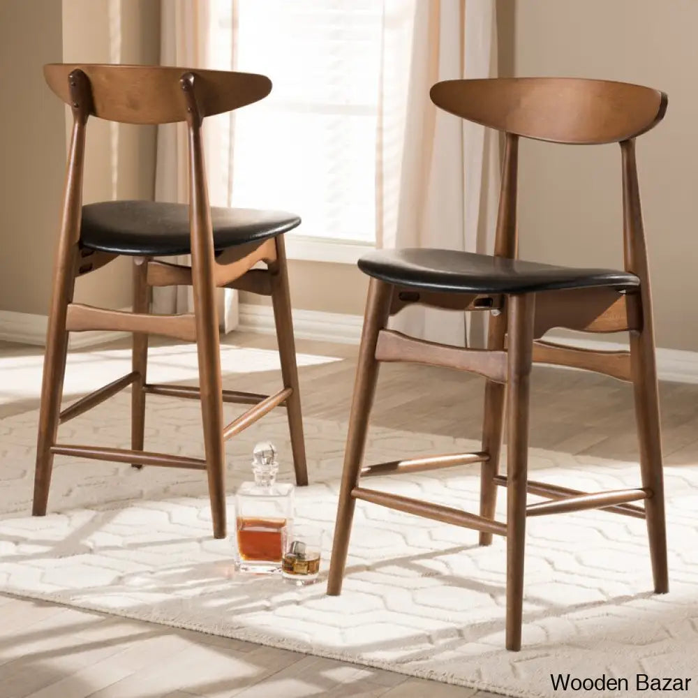 Liseton Swivel Solid Wood Counter Stool (Set Of 2) And Bar Stool