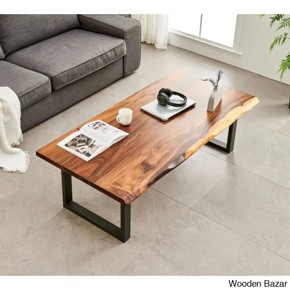 Lived Edge Coffee And Center Table 17.5’’ H X 34’’ L 20’’ W