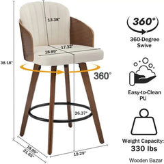 Ljubkaz Swivel 26’’ Counter And Bar Stool (Set Of 2)