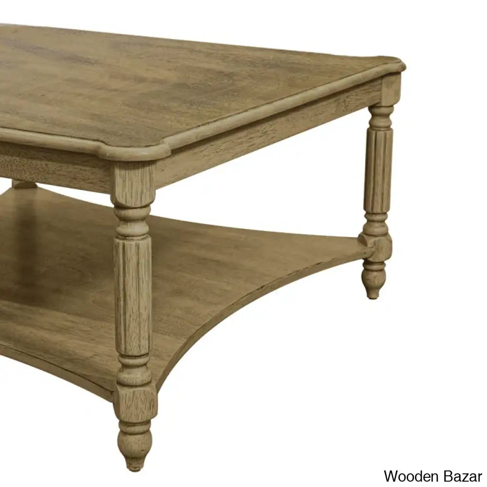 Locke Solid Wood Square Coffee And Center Table