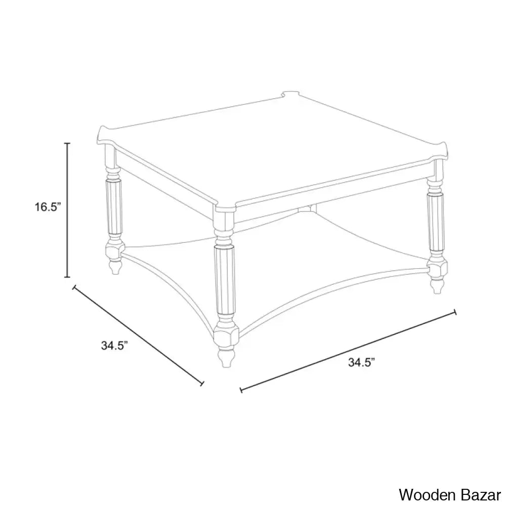 Locke Solid Wood Square Coffee And Center Table