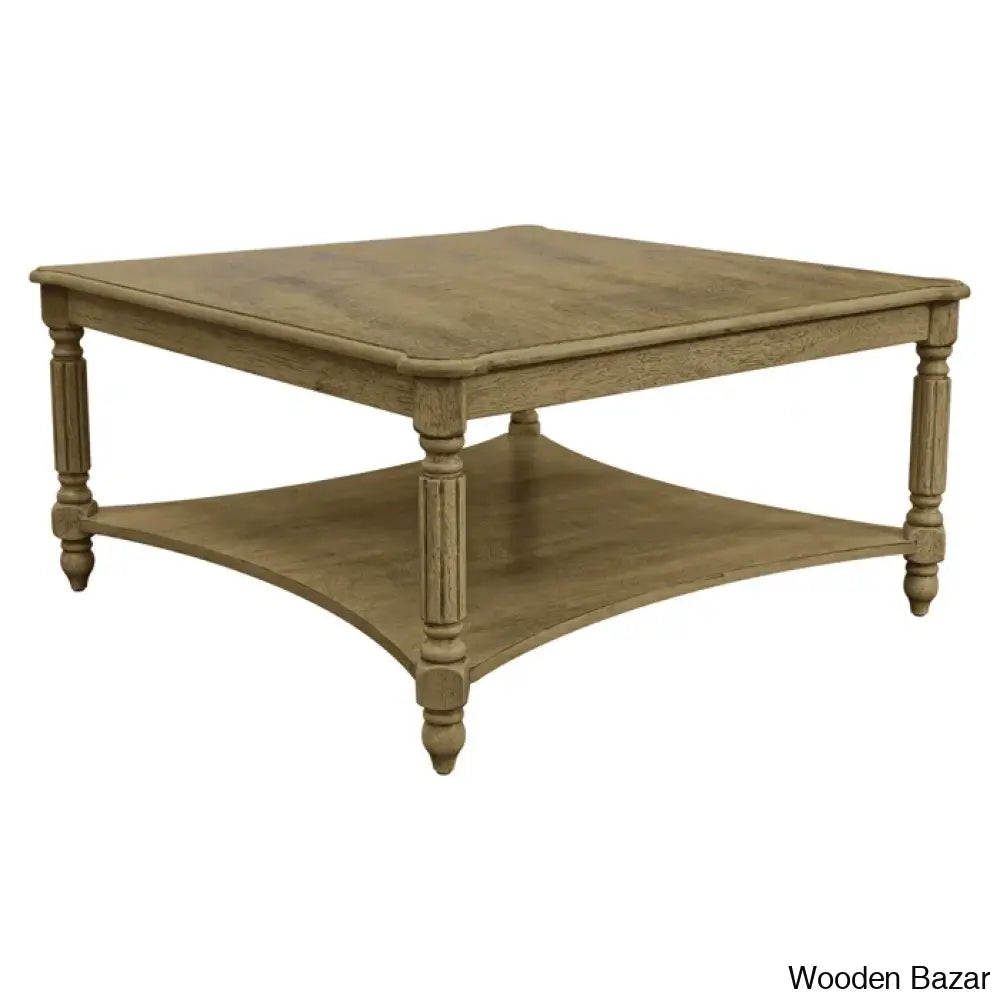 Locke Solid Wood Square Coffee And Center Table