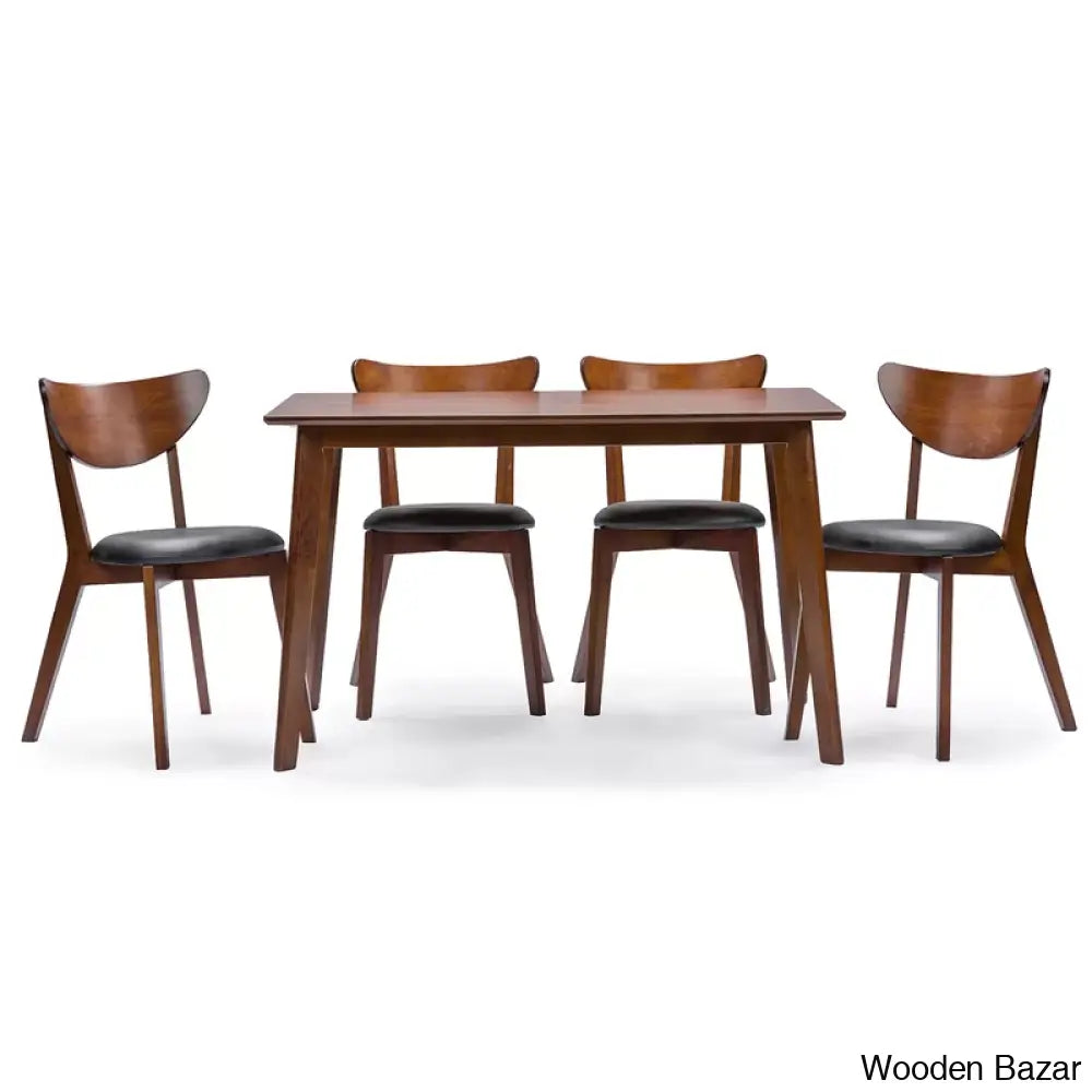 Locon Stylish Wooden 4 Seater Dining Table Set - Bazar