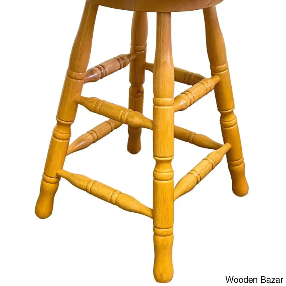 Lodak Swivel Solid Wood 24’’ Counter And Bar Stool