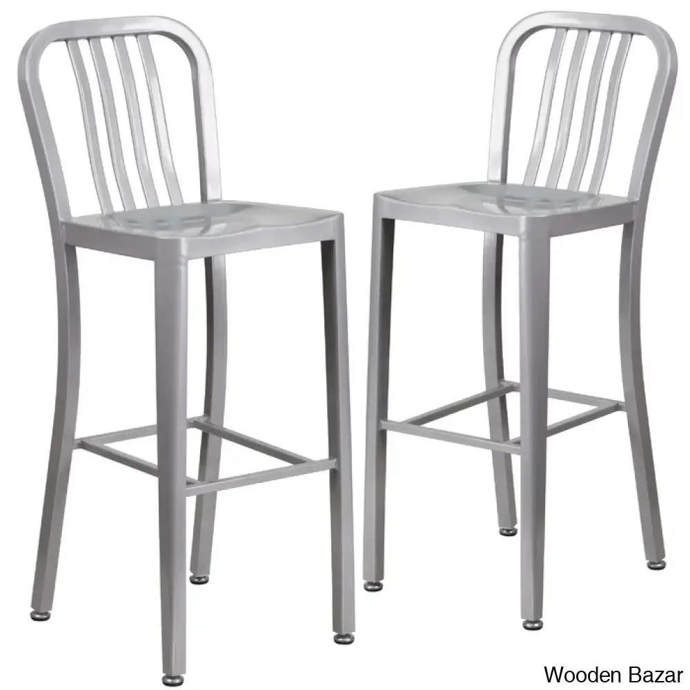 Logan Swivel Indoor/Outdoor Commercial Grade Metal Modern Counter And Bar Stools (Set Of 2) By