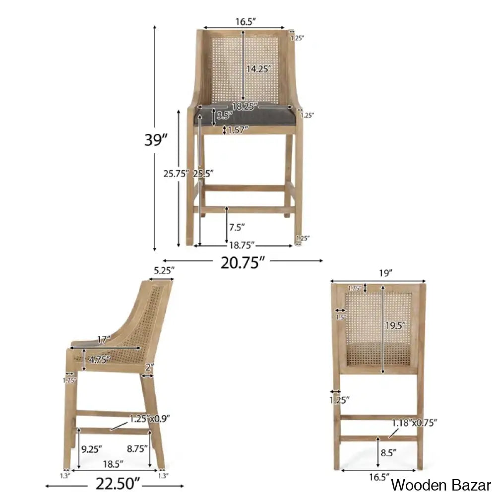 Lonnyl Swivel Solid Wood 25.5’’ Counter And Bar Stool (Set Of 2)