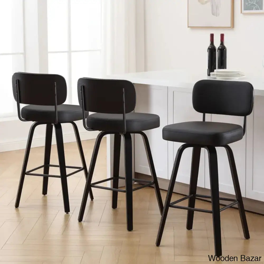 Loranzas Swivel Upholstered Counter & Bar Stool (Set Of 3)