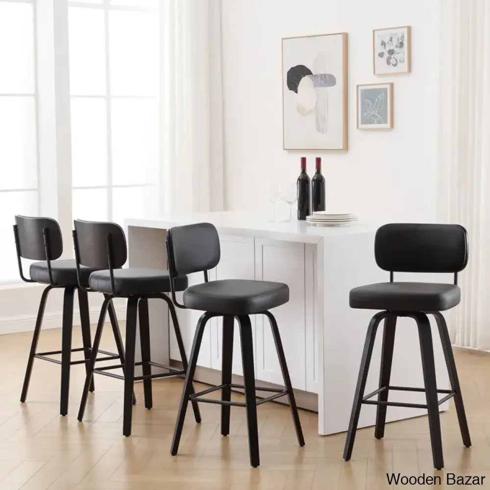 Loranzas Swivel Upholstered Counter & Bar Stool (Set Of 3)