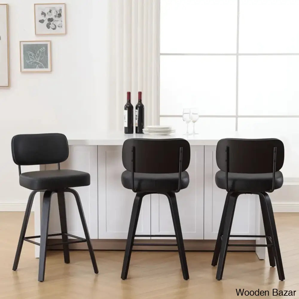 Loranzas Swivel Upholstered Counter & Bar Stool (Set Of 3)