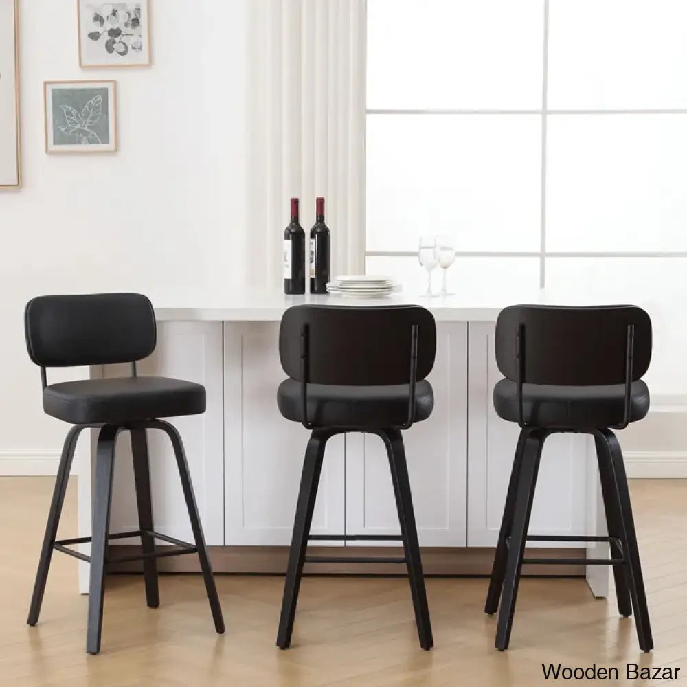 Loranzas Swivel Upholstered Counter & Bar Stool (Set Of 3)