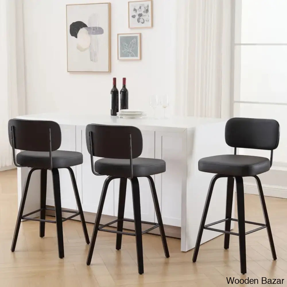 Loranzas Swivel Upholstered Counter & Bar Stool (Set Of 3)