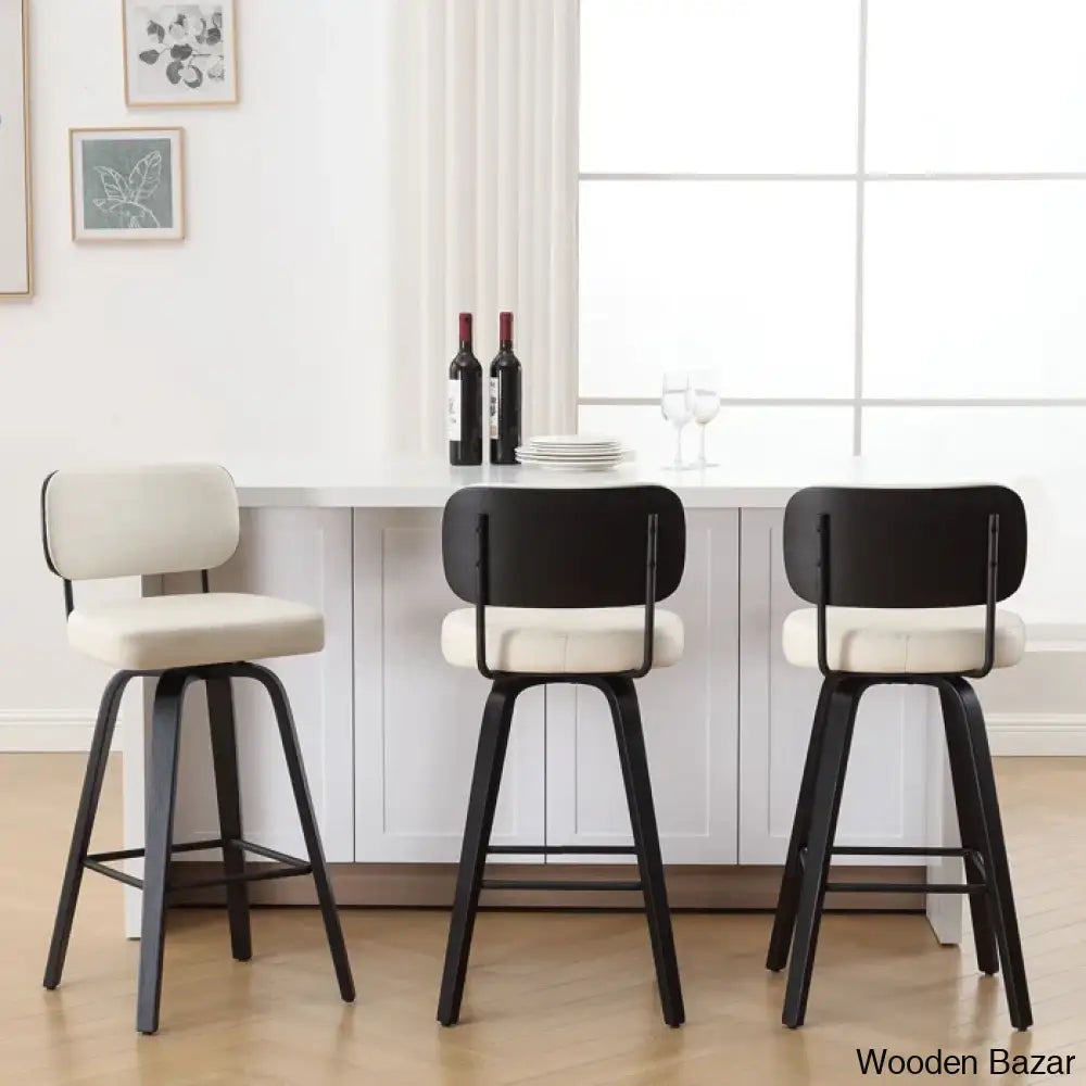 Loranzas Swivel Upholstered Counter & Bar Stool (Set Of 3)