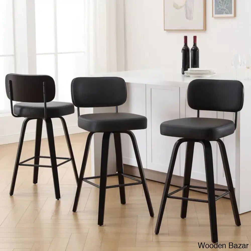 Loranzas Swivel Upholstered Counter & Bar Stool (Set Of 3)