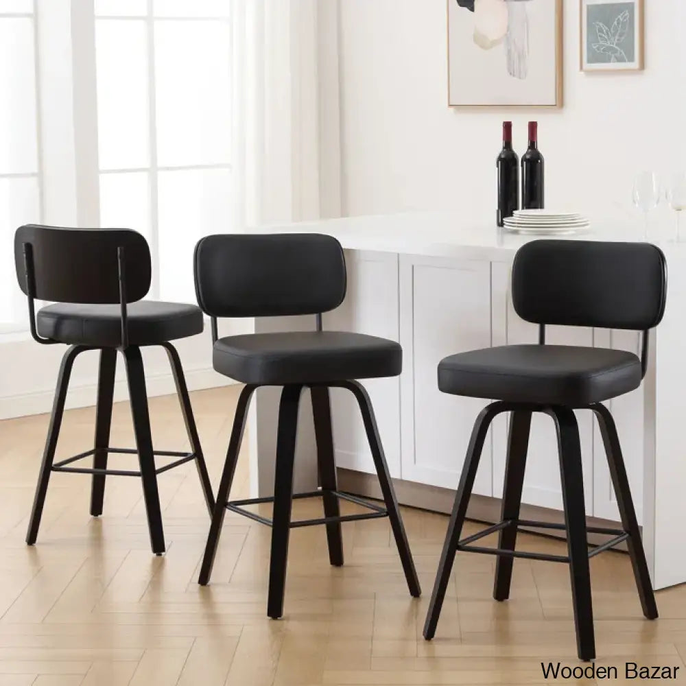 Loranzas Swivel Upholstered Counter & Bar Stool (Set Of 3)