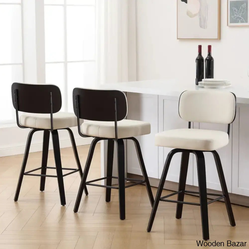 Loranzas Swivel Upholstered Counter & Bar Stool (Set Of 3)