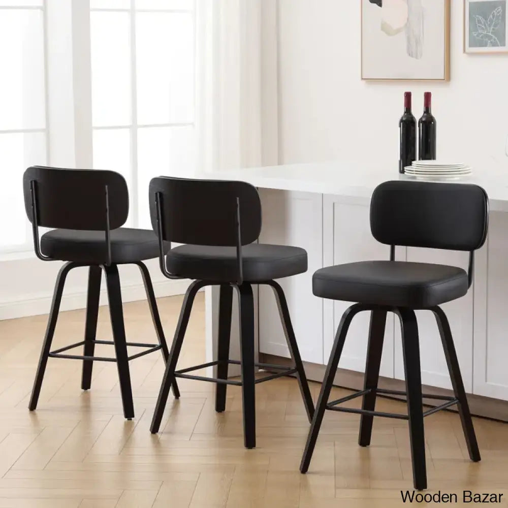 Loranzas Swivel Upholstered Counter & Bar Stool (Set Of 3)