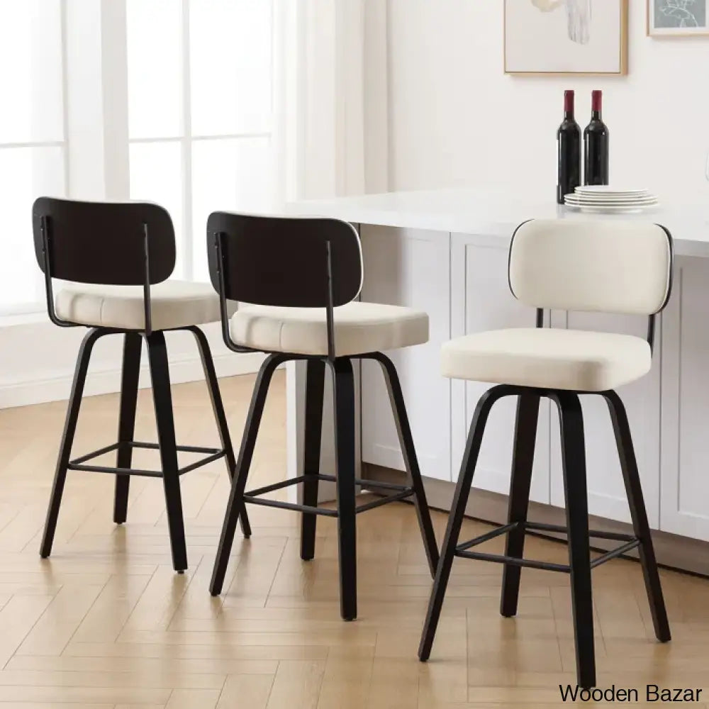 Loranzas Swivel Upholstered Counter & Bar Stool (Set Of 3)