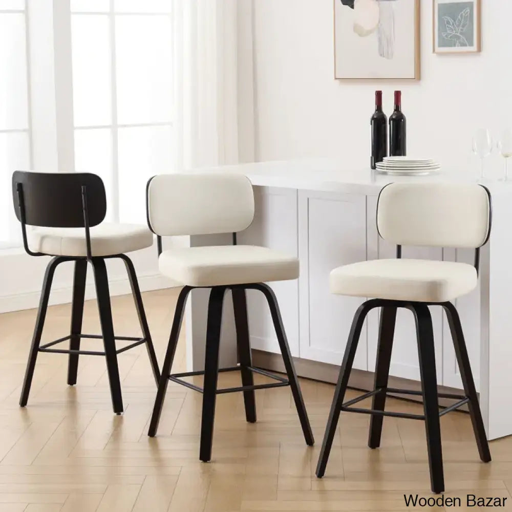 Loranzas Swivel Upholstered Counter & Bar Stool (Set Of 3)