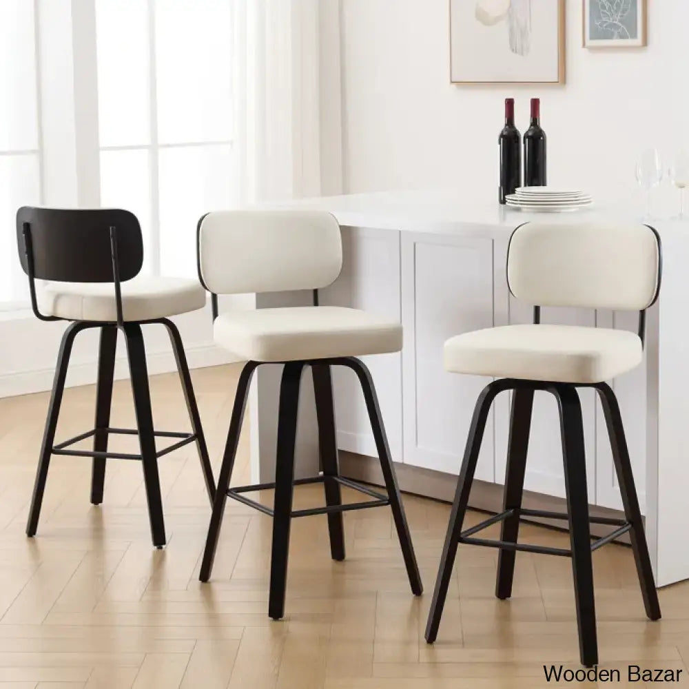 Loranzas Swivel Upholstered Counter & Bar Stool (Set Of 3)