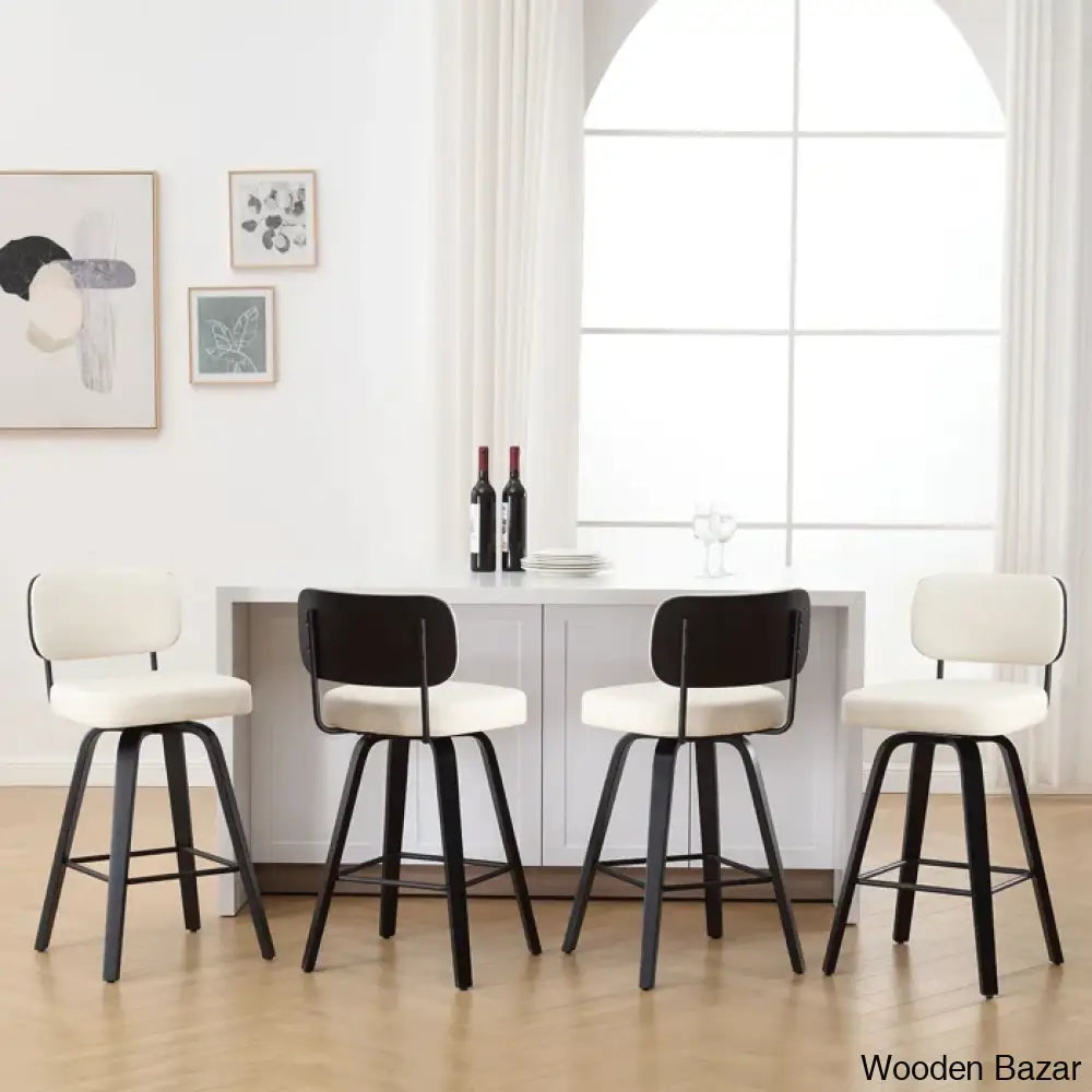 Loranzas Swivel Upholstered Counter & Bar Stool (Set Of 3)