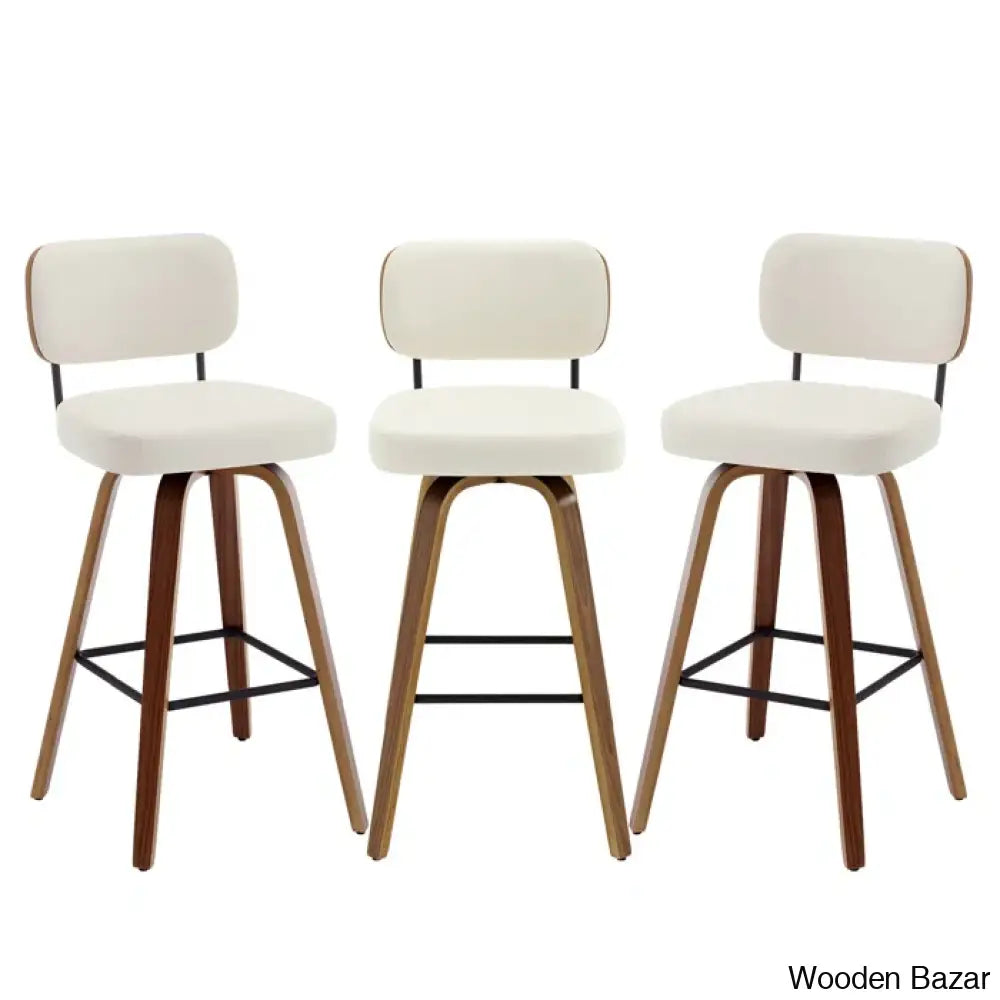 Loranzas Swivel Upholstered Counter & Bar Stool (Set Of 3)