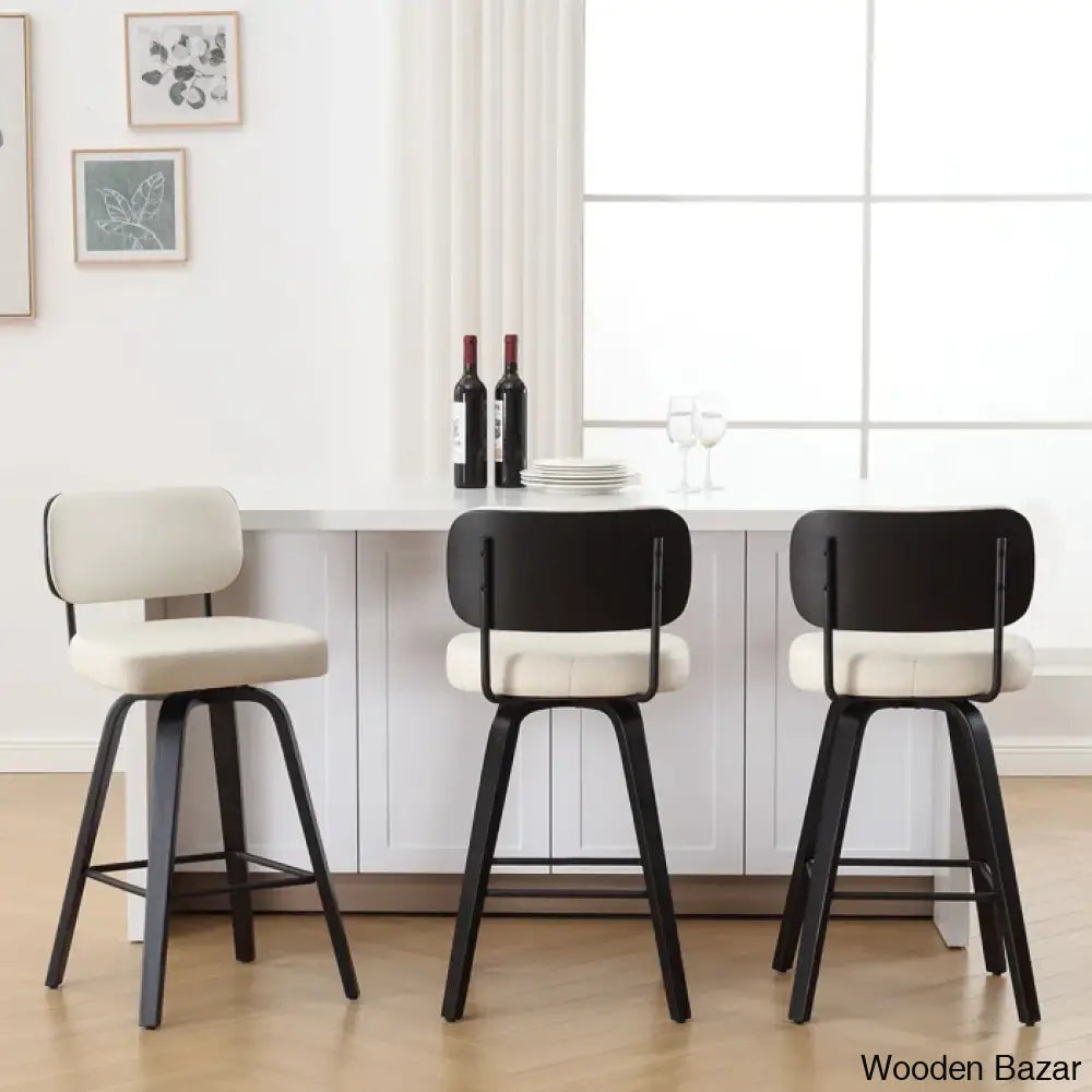 Loranzas Swivel Upholstered Counter & Bar Stool (Set Of 3)