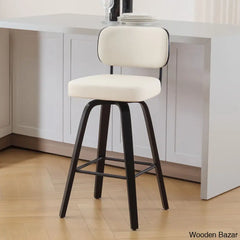 Loranzas Swivel Upholstered Counter & Bar Stool (Set Of 3) Black / White (29’’ Seat Height)