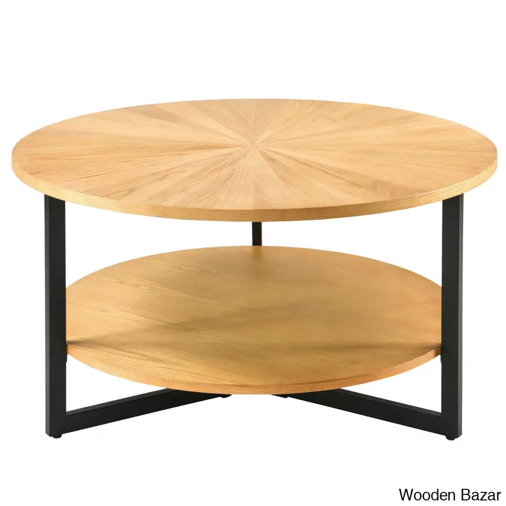 Loren Coffee Table With Storage And Center Light Oak