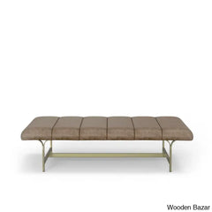 Lorindan Upholstered Vegan Leather Coffee And Center Table With Metal Base