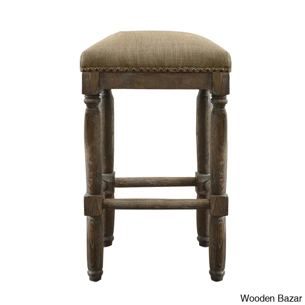 Lossetto Swivel Nailhead Counter & Bar Stool (Set Of 2)