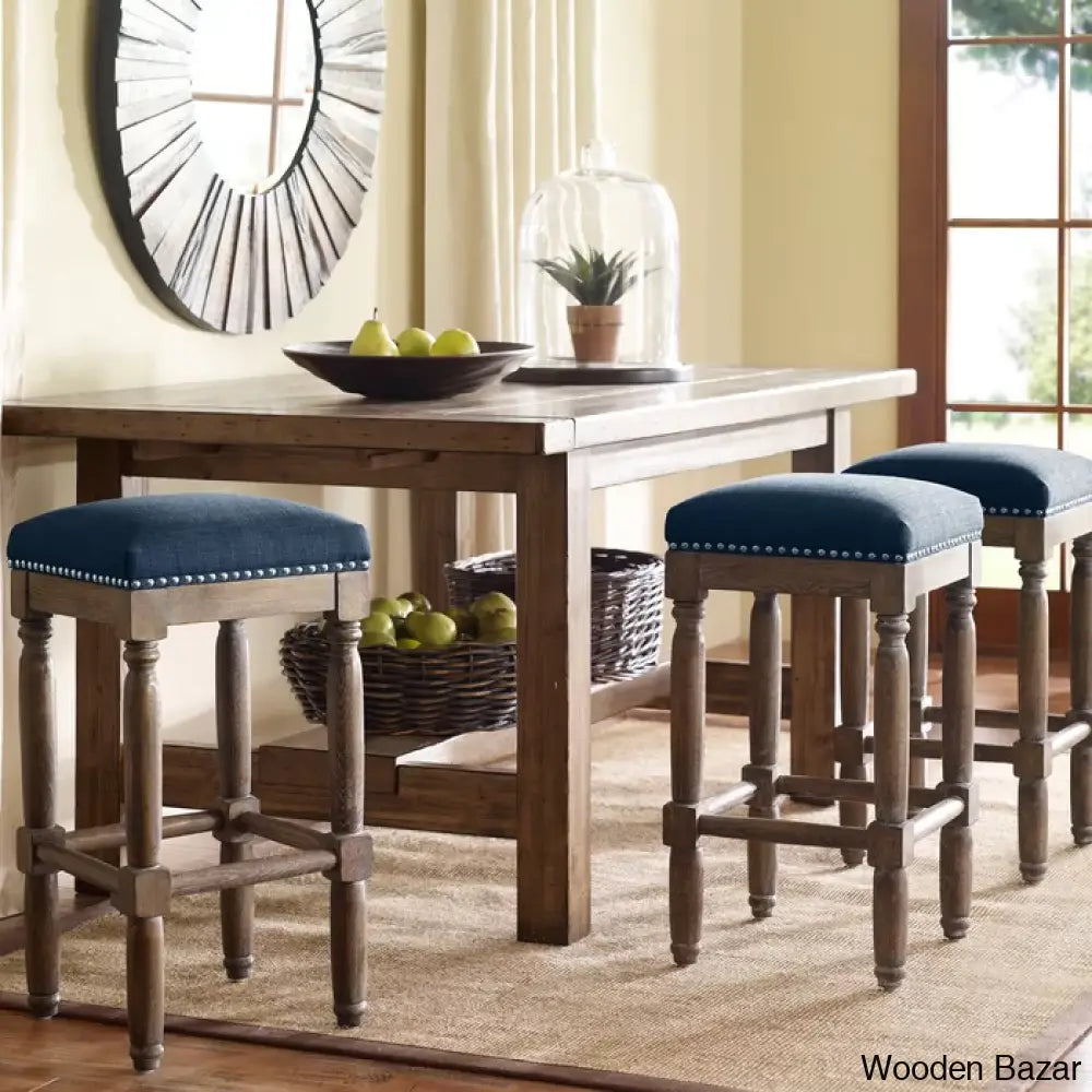 Lossetto Swivel Nailhead Counter & Bar Stool (Set Of 2)