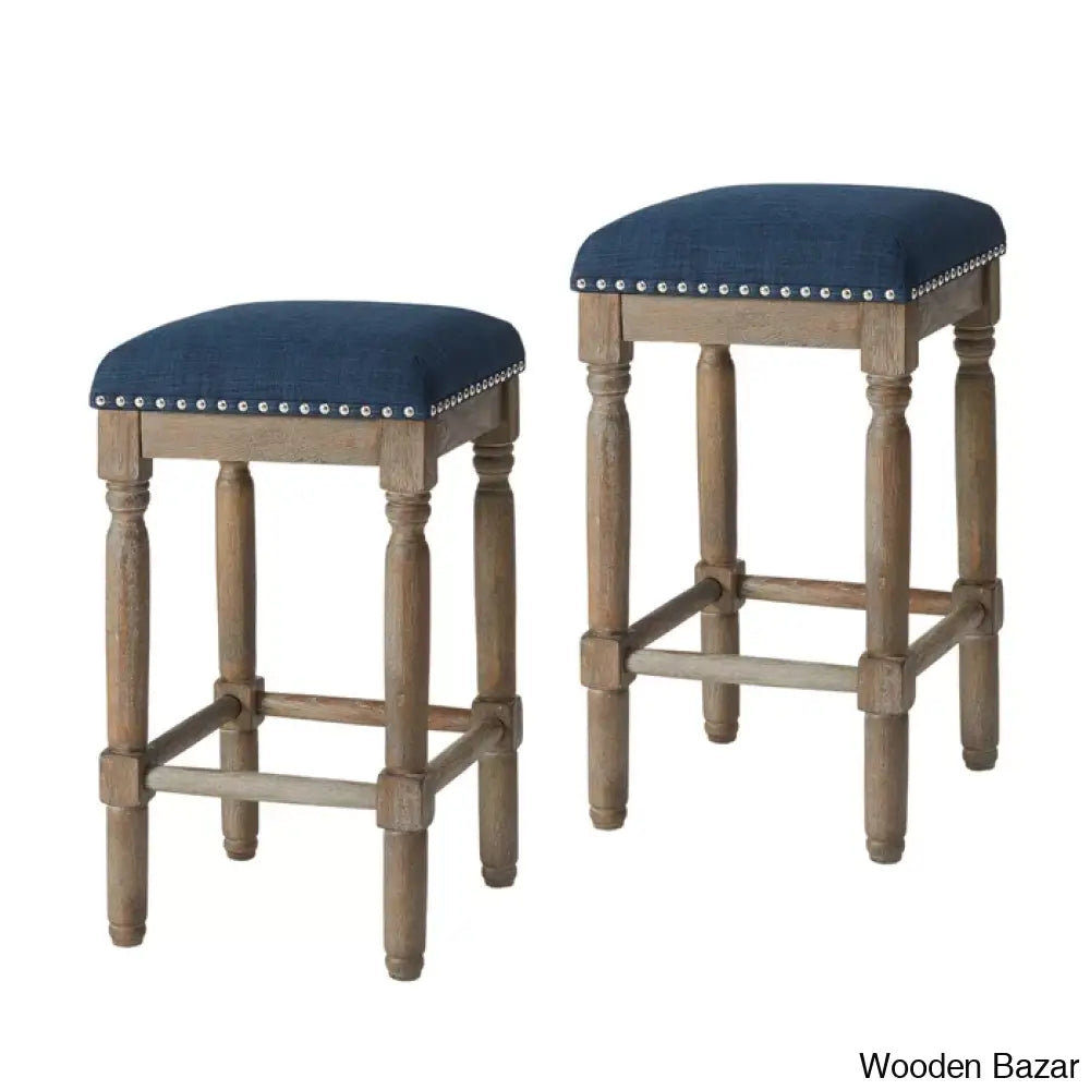 Lossetto Swivel Nailhead Counter & Bar Stool (Set Of 2)