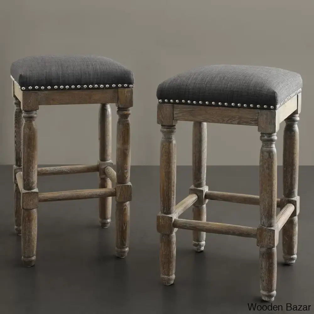 Lossetto Swivel Nailhead Counter & Bar Stool (Set Of 2)