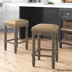 Lossetto Swivel Nailhead Counter & Bar Stool (Set Of 2) Sand / (26’’ Seat Height)